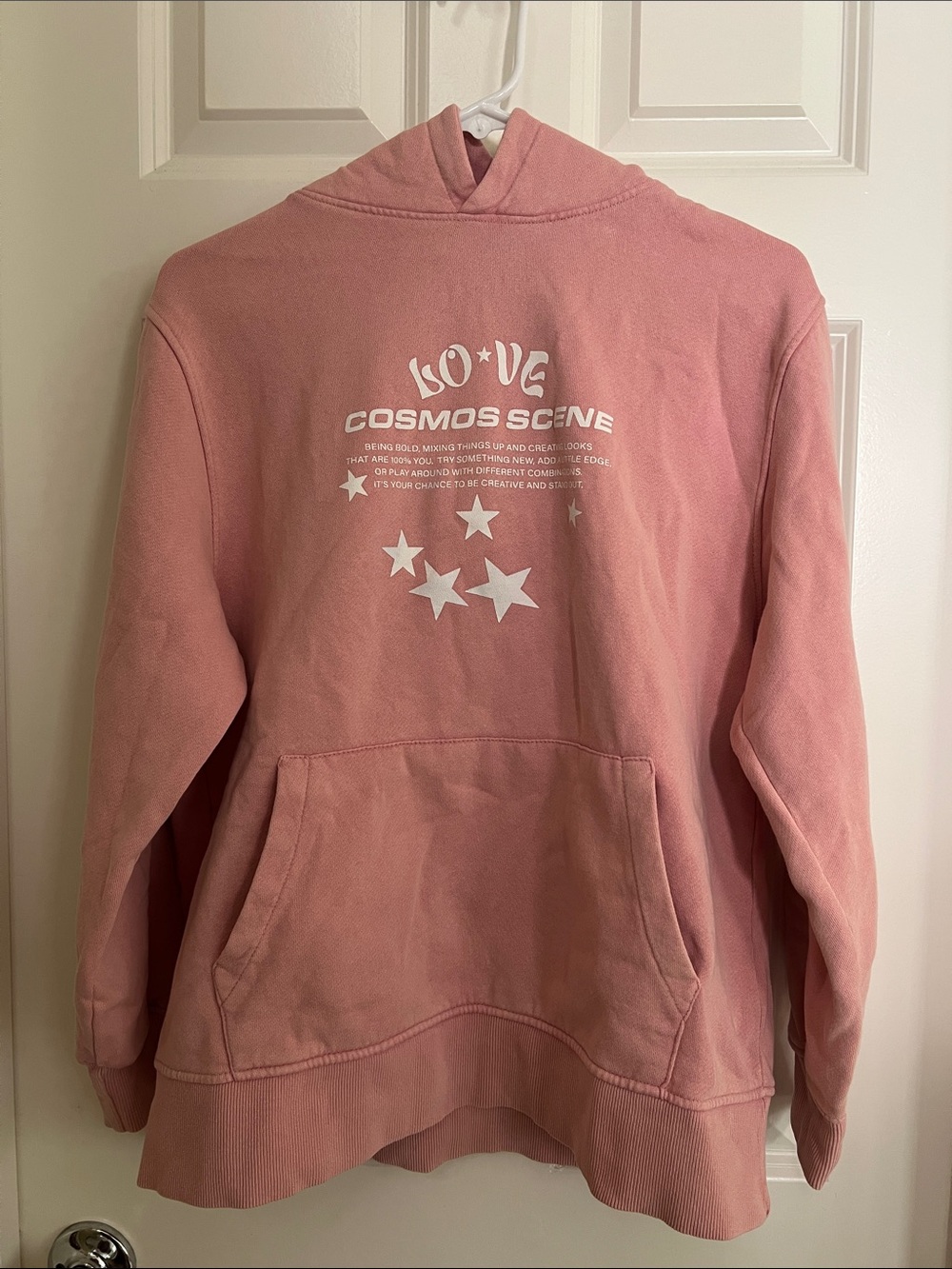 Zara Dusty Rose Cosmos Scene Graphic Hoodie